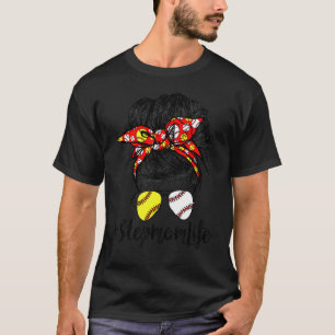 Stepmom Life Messy Bun Hair Mother's Day T-Shirt