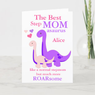 Stepmom Mum-asaurus Dinosaur Mother's Day Holiday Card