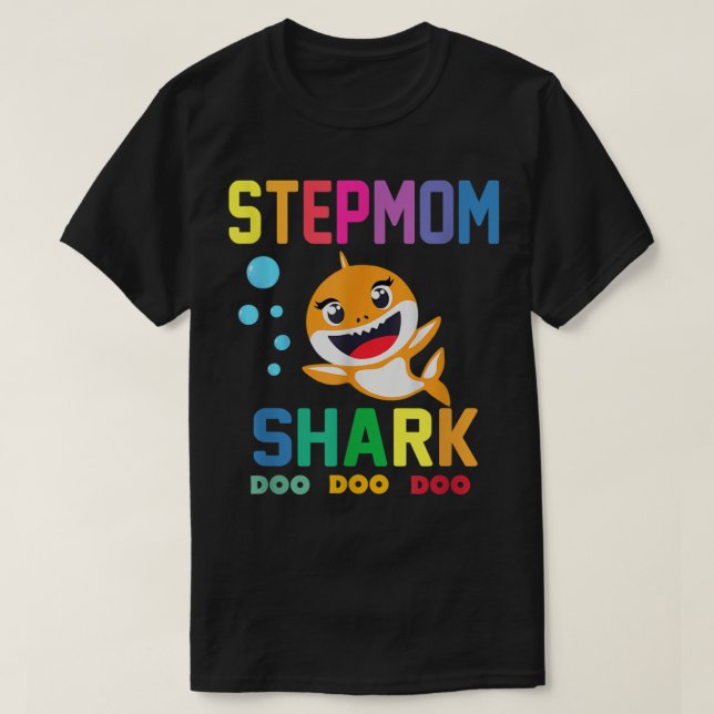 Stepmom Shark Shirt Stepmom Shark Lover Family Mot (Design Front)