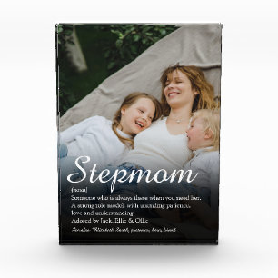 Stepmom Stepmother Modern Elegant Script Photo Block