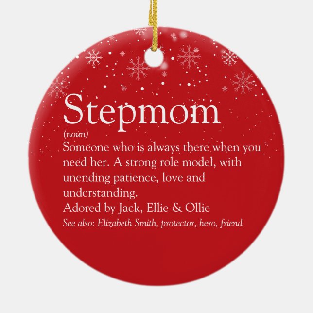 Stepmom Stepmum Stepmother Definition Photo Ceramic Ornament (Back)