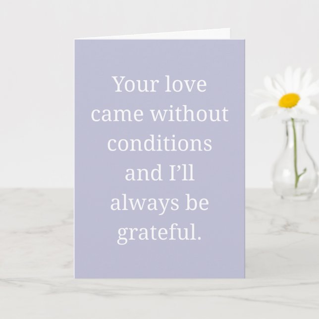 Stepmom Unconditional Love Grateful Heart Card (Small Plant)