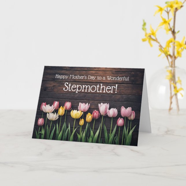 Stepmother or Stepmom Happy Mothers Day  Card (Yellow Flower)