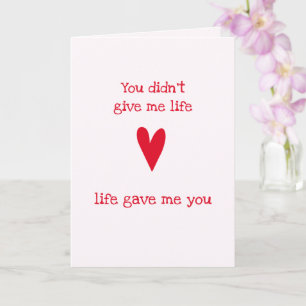 Stepmother 'Thank You'   Red Heart Card