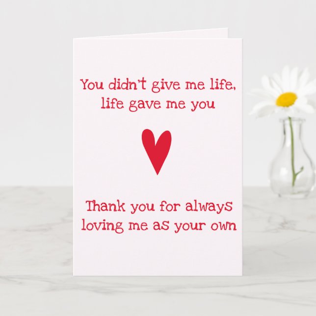 Stepmother 'Thank You' | Red Heart Mother's Day Card (Small Plant)