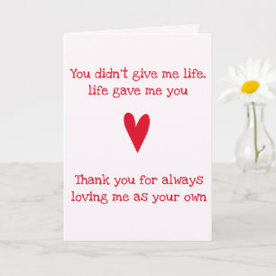 Stepmother 'Thank You'   Red Heart Mother's Day Card
