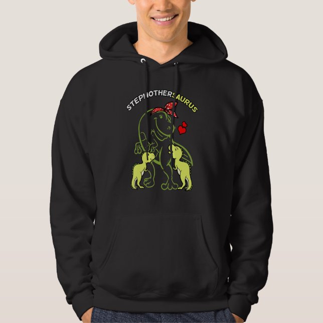 Stepmothersaurus Stepmother 2 Kids Dinosaur Hoodie (Front)
