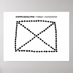 Steppe Geoglyphs Turgai Kazakhstan symbol ancient Poster