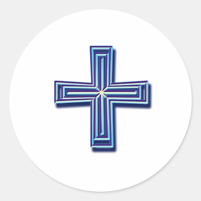 Stepped Cross 2 Classic Round Sticker (Front)