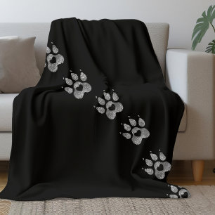 Stepped Into My Heart   Dogs Paw Prints Dog Mama Fleece Blanket
