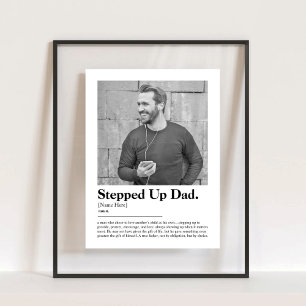 Stepped Up Dad Dictionary Definition with Photo Acrylic Sign