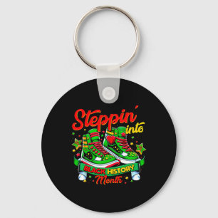 Steppin Into Black History Month Afro Black Sneake Key Ring