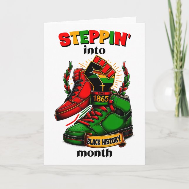 Steppin' Into Equality Black History Month  Card (Front)