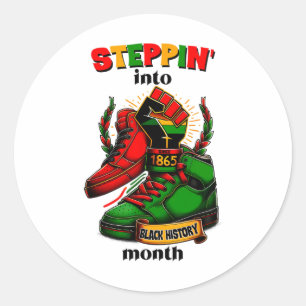 Steppin' Into Equality Black History Month Classic Round Sticker