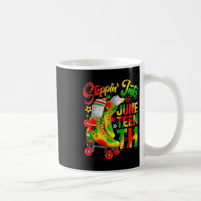 Steppin' Into Juneteenth Ancestors Melanin Roller  Coffee Mug (Right)