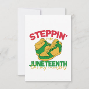 Steppin' Into Juneteenth Black History Month Gift  Thank You Card