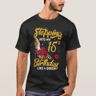 Stepping Into 16th Birthday Like A Queen Leopard T-Shirt