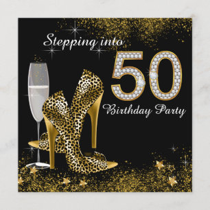 Stepping Into 50 Birthday Party Invitation