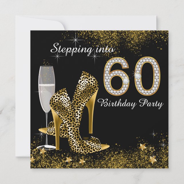 Stepping Into 60 Birthday Party Invitation (Front)