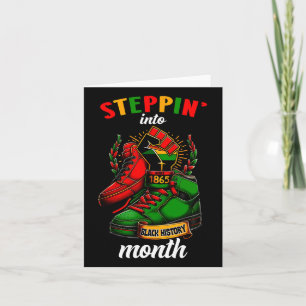 Stepping Into Black History Month Afro American Card