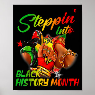 Stepping into black history month black girls poster