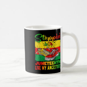 Stepping Into Juneteenth Afro Black Woman Sneakers Coffee Mug