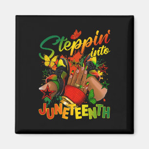 Stepping Into Juneteenth Afro Woman Black Girls Sn Magnet