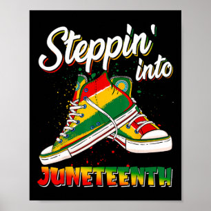 Stepping Into Juneteenth Afro Woman Black Girls Sn Poster