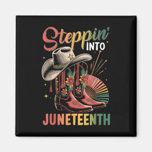 Stepping Into Juneteenth Black History Cowgirl Boo Magnet
