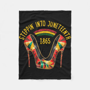 Stepping into juneteenth high heels pride black fleece blanket