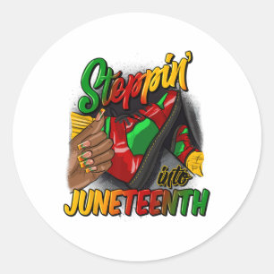 Stepping Into Juneteenth Remembering My Ancestors Classic Round Sticker