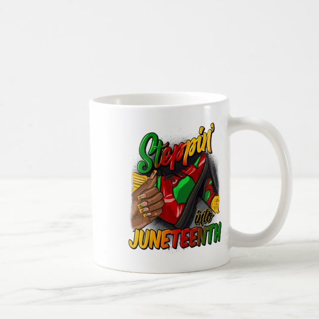 Stepping Into Juneteenth Remembering My Ancestors  Coffee Mug (Right)