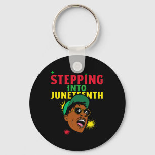 Stepping Into Juneteenth Sticker Key Ring