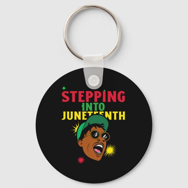 Stepping Into Juneteenth Sticker  Key Ring (Front)