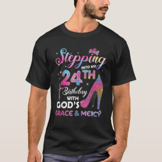 Stepping Into My 24th Birthday gift Women 24 years T-Shirt