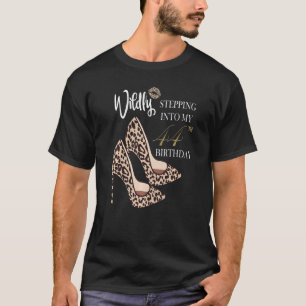 Stepping Into My 44th Birthday Leopard Print Cheet T-Shirt