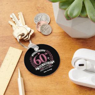 Stepping into My 60th Birthday with God's Grace Key Ring