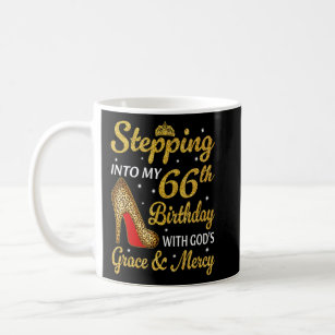 Stepping Into My 66th Birthday Women Leopard High  Coffee Mug