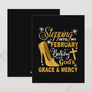 Stepping Into My February Birthday With Gods Grace Holiday Card