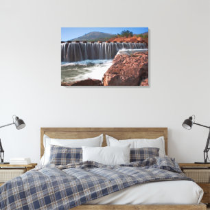 Stepping Stones Over Waterfall Canvas Print