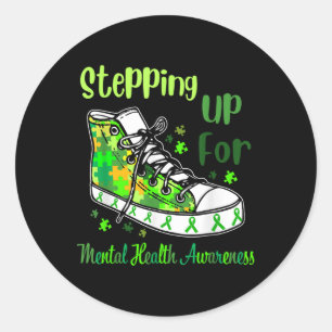 Stepping Up For Mental Health Awareness Scute Ss C Classic Round Sticker