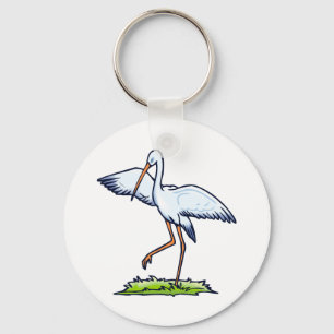 Steppy Stork Key Ring