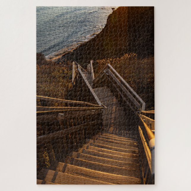 Steps down to the Beach on Mohegan Bluffs Jigsaw Puzzle (Vertical)