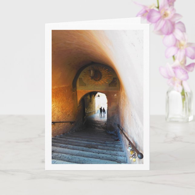 Steps of Salita Dei Borgia, Rome, Italy Card (Orchid)