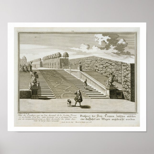 Steps to the garden terrace, Belvedere Palace, Vie Poster (Front)