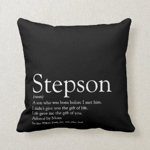 Stepson Black and White Modern Fun Definition Cushion
