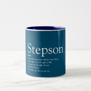 Stepson Typographic Fun Blue Two-Tone Coffee Mug