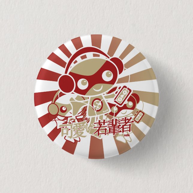Stereo Mascot 3 Cm Round Badge (Front)
