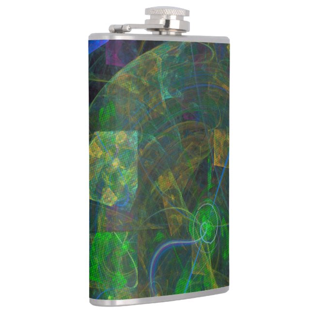 Stereo Punk Flame Fractal Hip Flask (Right)