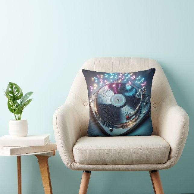 Stereo Turntable With Neon Notes Cushion (Chair)